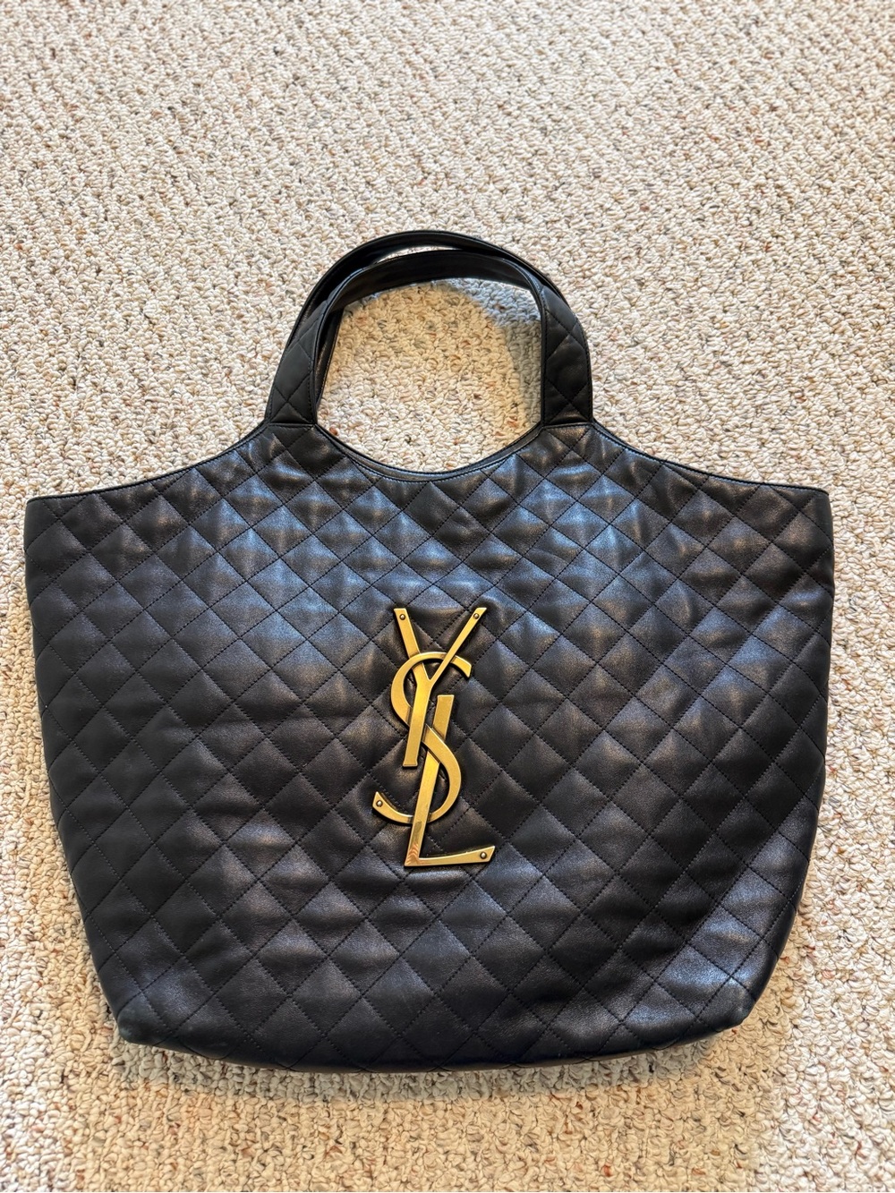 Saint Laurent ICARE IN QUILTED LAMBSKIN Black